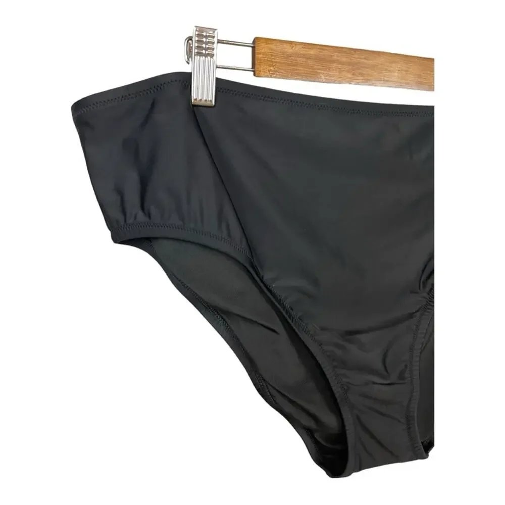 J. Crew Full Coverage Bikini Briefs in Black Size 2X‎ NWT